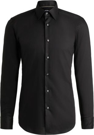 BOSS Slim-fit shirt in easy-iron cotton poplin
