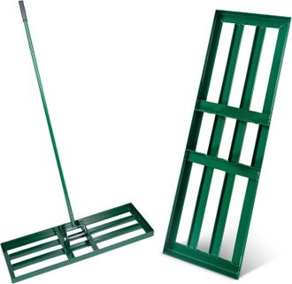 Soges Soges Rastrillo Nivelador De C&eacute;sped Con Mango De 2 Metros De Largo, Rastrillo De Jard&iacute;n Para Patio, Jard&iacute;n, Campo De Golf, 75 X 25 X 200 Cm