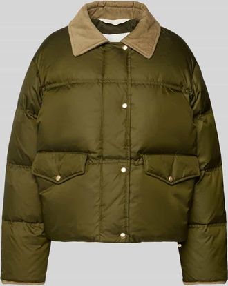 Marc O'Polo Regular Fit Daunenjacke mit Umlegekragen aus Cord in Khaki, Größe 34