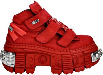 New Rock M-Wall 285-C14 Enkellaars - Dames - Enkellaarsjes - Rood - 38 EU - Leer - Schoenen