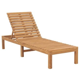 Berkfield Home Sun Lounger Solid Teak Wood in Brown