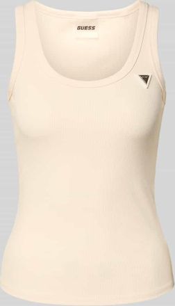Guess Slim Fit Top aus Viskose-Mix Modell Colette in Ecru, Gr&ouml;&szlig;e XS