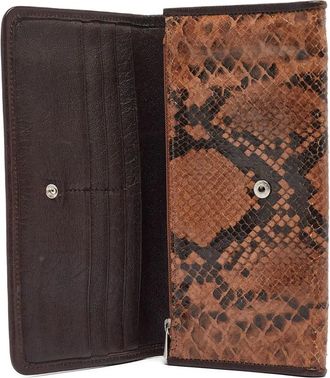 Longchamp 2000 portemonnee met slangen-effect - Bruin