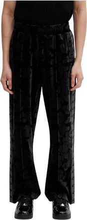 A Bathing Ape A Bathing Ape, Broeken, Heren, Zwart, M, Katoen, Velours joggingbroek effen camouflage metaal one point