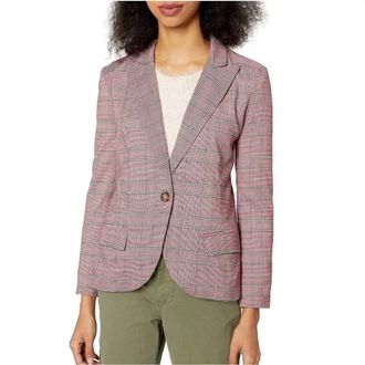BB Dakota Just Checking In Rouge Plaid Blazer In Red