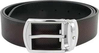 Montblanc Rectangular Rounded Shinny And Matt Stainless Steel Pin Buckle Belt