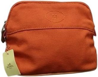 Herm&egrave;s Orange Cotton Pouch (Pre-Owned)