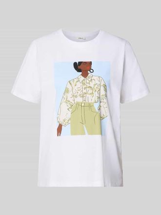 s.Oliver Red Label Relaxed Fit T-Shirt aus reiner Baumwolle in Weiss, Gr&ouml;&szlig;e 34