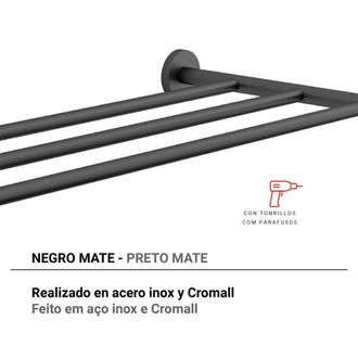 Gedy Gedy - Fe441400000 Felce Estante Para Toallas Negro Mate - Ref: Fe441400000
