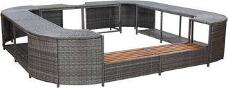 vidaXL Vidaxl - Bordo Spa Quadrato Grigio 268 x 268 x 55 cm in Polyrattan