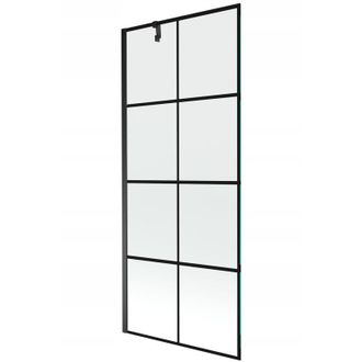 Desconocido Desconocido - Mampara De Ba&ntilde;era 1 Hoja Transparente, 80x150 Cm, Perfil Negro