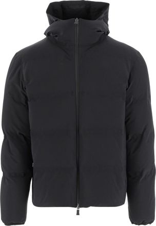Herno High-Collar Hooded Down Jacket With Logo Detail