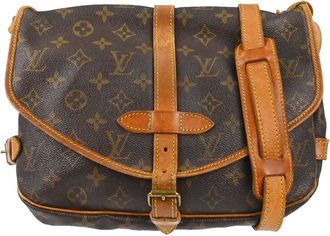 Louis Vuitton Saumur Monogram Canvas Brown Canvas Handbag (Pre-Owned)