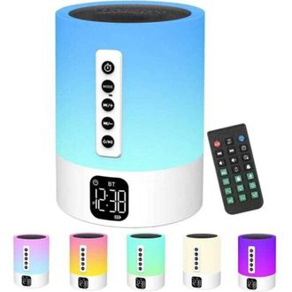 OEM L&aacute;mpara De Noche Con Altavoz Bluetooth Crezuo, Despertador Y Generador De Ruido Blanco, Luz Nocturna Multifuncional Con Altavoz Bluetooth Para Beb&eacute;s Y