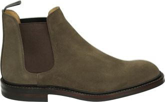 Crockett & Jones Schoenen, Heren, Groen, 43 EU, Suède, Taupe Suède Casual Chelsea Schoenen