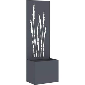 vidaXL Macetero De Jard&iacute;n Con Panel Decorativo Antracita 50 X 140 Cm Vidaxl