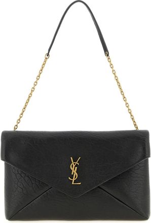Saint Laurent Black Cassandre Medium Shoulder Bag