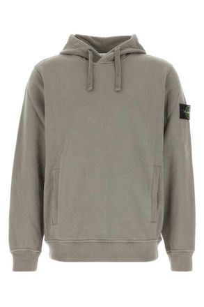 Stone Island Grey Solid Regular Hoodie