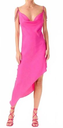 My Beachy Side Ruby Beaded Midi Dress In Fuschia