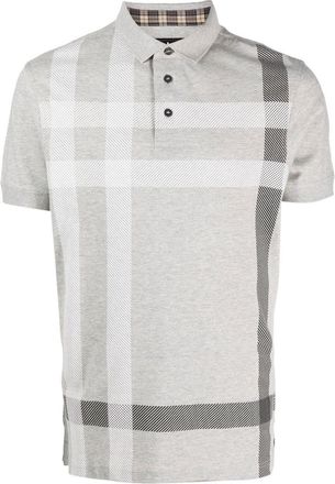 Barbour checked polo shirt - men - Cotton - S - Grey