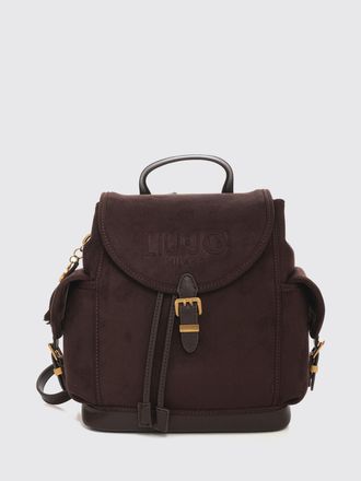 Liu Jo Faux Leather Backpack with Flap Closure and Logo Charm