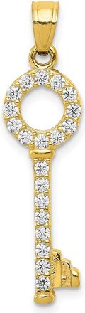 Diamond2Deal 10k Yellow Gold Cubic Zirconia Key Pendant