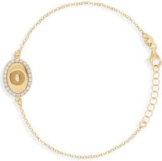 Meshmerise Diamond Initial Disc Bracelet in Yellow-O at Nordstrom Rack