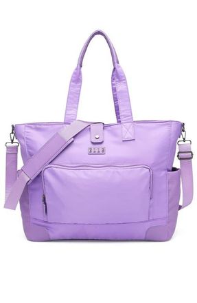 Elle Voyage 25L Twill and Vegan Leather Weekender Duffel Bag in Lavender at Nordstrom