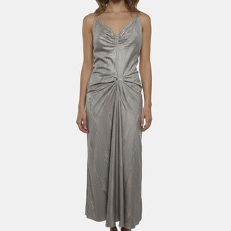 Maison Margiela Maison Martin Margiela Grey Satin Draped Midi Dress