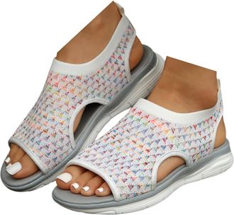 Generic Sandals for Women Orthopedic, Sandals with Arch Support Summer Slip on Ladies Wedge Slingback Walking Slip on Platform Shoes Casual Beach Slingback Co