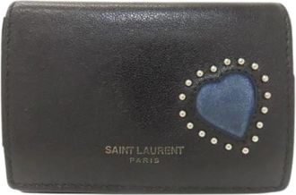 Saint Laurent Pre-owned Tri-fold Portemonnee - Dames - Vintage Accessoires - Zwart - ONE Size - Leer - Vintage