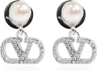 Valentino Garavani VLogo Oorhangers - Dames - Oorbellen - Grijs - ONE Size - Accessoires