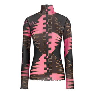 Pucci Top de tul de cuello alto con estampado Valdimontone - Tops - Mujer - Multicolor - L