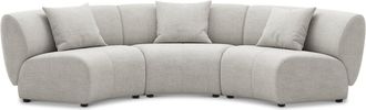 Castlery Auburn Armless Curve Sofa Customized, Performance Classic Twill, Medium Grey, Spill Resistant, Modular for Sofas by Castlery