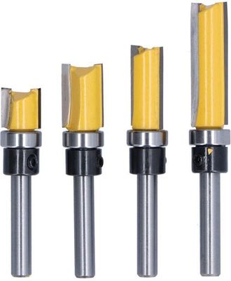 OEM Fresas Para Ranurar Bisagras, Fresa Para Espigas Y Ranuras Al Ras, V&aacute;stago De 1/4 De Pulgada, Color Plata Y Amarillo