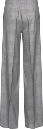 Max Mara Glen Plaid Virgin Wool Trousers - Gray