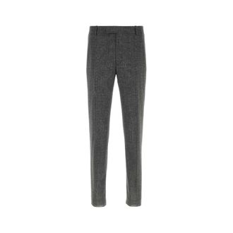 Alexander McQueen Geborduurde wollen sigarettenbroek - Heren - Nette broeken - Zwart - L - Wol - Broeken