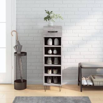 vidaXL Shoe Cabinet Grey Sonoma 30x35x105 cm Engineered Wood Vidaxl