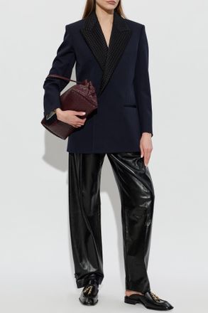 Bottega Veneta Double-breasted Blazer With A Single Vent, Womens, Black