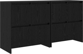 vidaXL Sideboards 2 pcs Black oak 70 x 41 x 75 cm Engineered wood Vidaxl