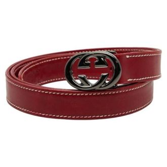 Gucci Pre-owned Belts, female, Red, Size: ONE SIZE Pre-owned Vintage Leather Belt