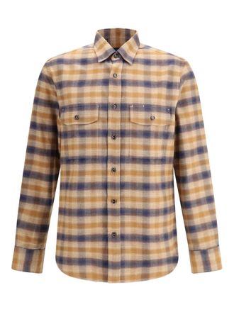 Brioni check pocket shirt - men - Cotton - L - Neutrals