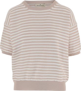 Bruno Manetti Naturals Stripes Crew Neck Sweater