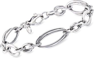 Ross-Simons Italian Sterling Silver Interlocking Oval-Link Bracelet