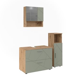 Vicco Conjunto De Muebles De Ba&ntilde;o De 3 Piezas Irma, Verde Salvia, 3 Partes, Vicco