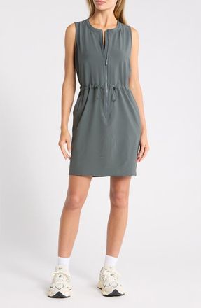 Zella Venture Sleeveless Front Zip Utility Dress in Green Urban at Nordstrom Rack, Size X-Small
