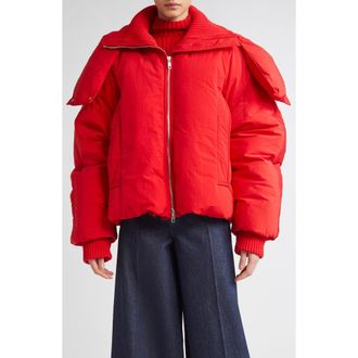 Sportmax Glizia Down Puffer Jacket in Red at Nordstrom, Size 10