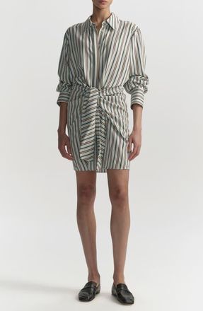 A.L.C. Mia Stripe Shirtdress in Ice Mint/Ganache at Nordstrom, Size 14