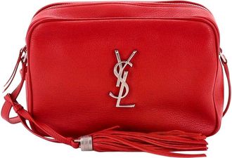 Saint Laurent Red Leather Lou Camera Bag Small (Authentic Pre-Loved)