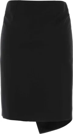 Pantaloni Torino Asymmetrical Wrap Skirt - Black